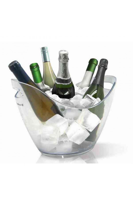 Vasque transparente luxe 6 bouteilles vin et champagne