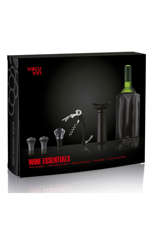 Vacu Vin Pompe à Vide pour Vin Inox avec 2 Bouchons en Boîte Cadeau