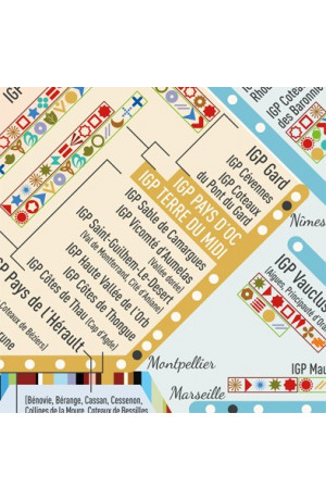 Carte de France Poster I.G.P Format A1 (40 x 60 CM) Genre Station "Métro"